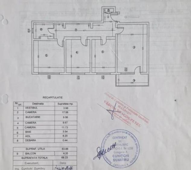 Apartament cu 3 camere, mobilat în Iancului
