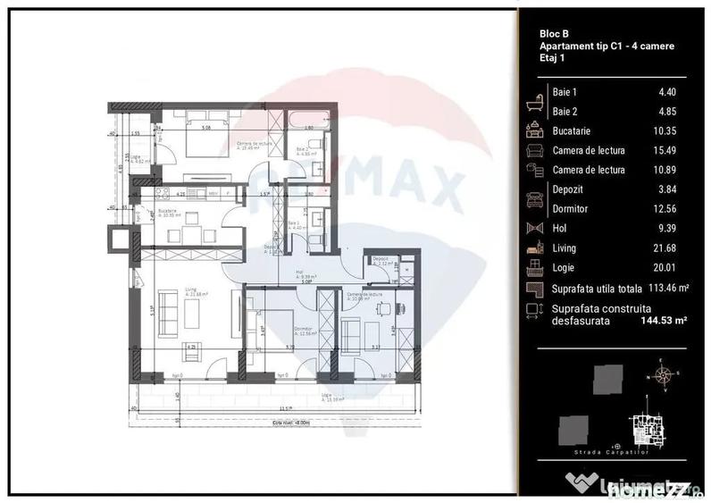 Apartament cu 4 camere decomandat în Răcădău