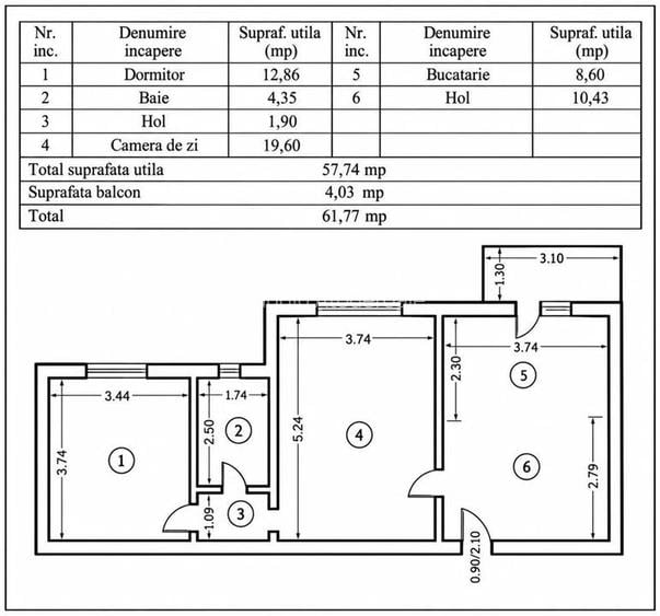 Apartament cu doua camere de vanzare in Frumoasa