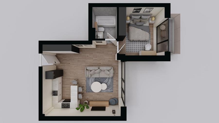 Apartament 2 Camere | 3m Înălțime | Ferestre Floor-to-Ceiling - AVANGARDE FOREST - 18