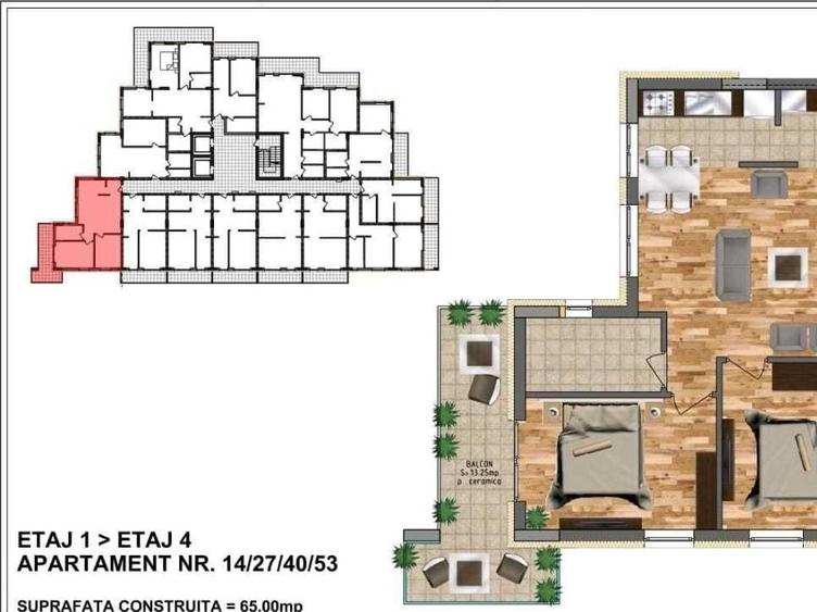 Apartament cu 3 camere decomandat în Exterior Vest