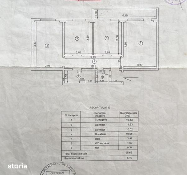 Apartament cu 3 camere decomandat, mobilat în Brăilița