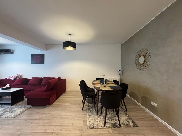 Apartament cu 2 camere semidecomandat, mobilat în Băneasa