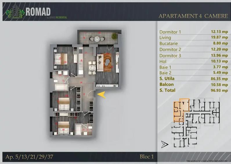 Apartament cu 4 camere decomandat în Theodor Pallady