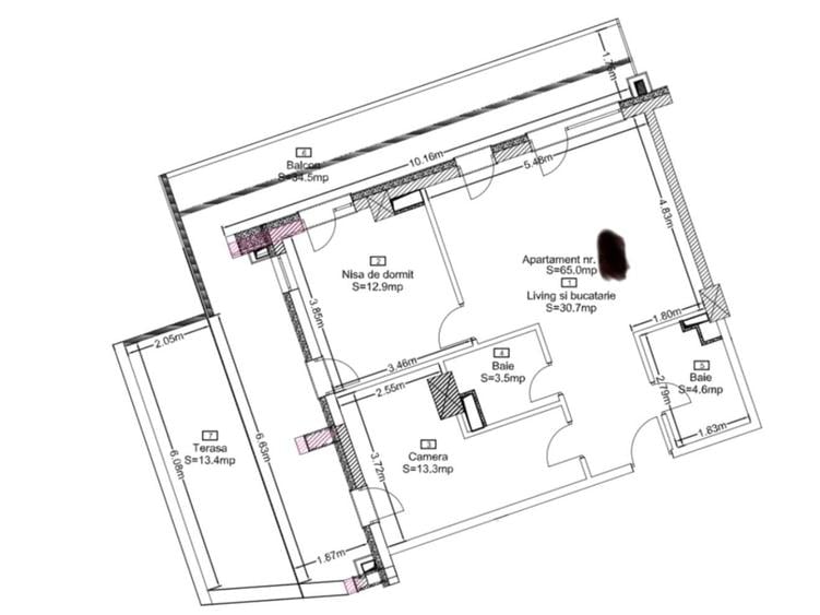 Apartament cu 3 camere în Zorilor