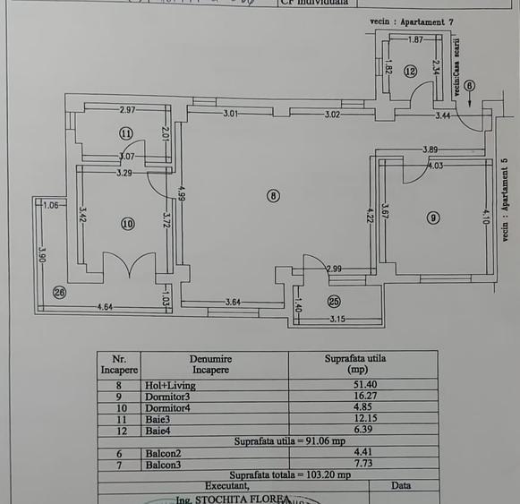Apartament cu 3 camere, mobilat în Mamaia