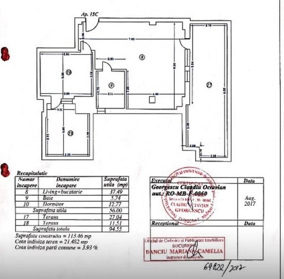 Apartament cu 2 camere semidecomandat în 1 Mai
