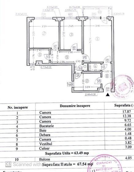 Apartament cu 3 camere, mobilat în Gorjului