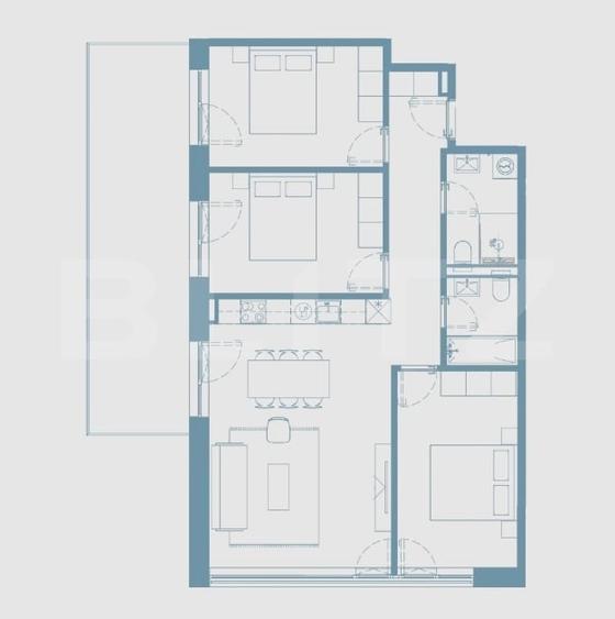 Apartament cu 4 camere semidecomandat în Semicentral
