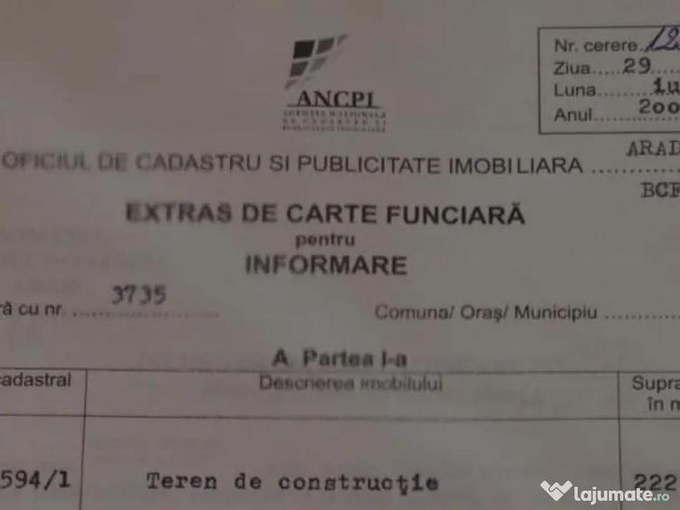 Teren de 2225 mp, în Tauț