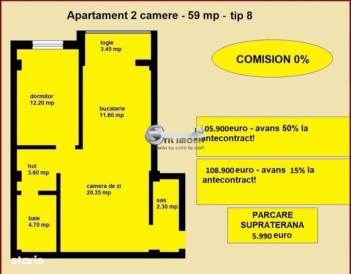 Apartament cu 2 camere în Valea Lupului