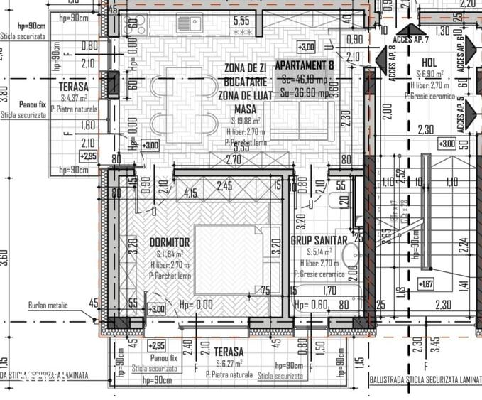 Apartament cu 2 camere în Baciu