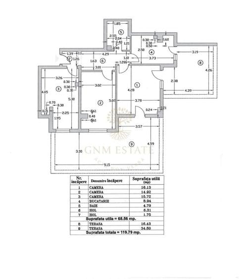 Apartament cu 3 camere decomandat în Păcii