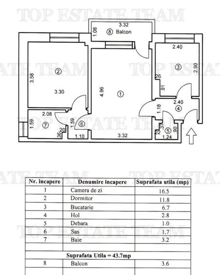 Apartament cu 2 camere decomandat în Central