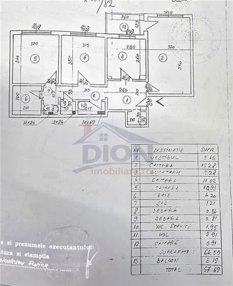 Apartament cu 3 camere decomandat în Dristor