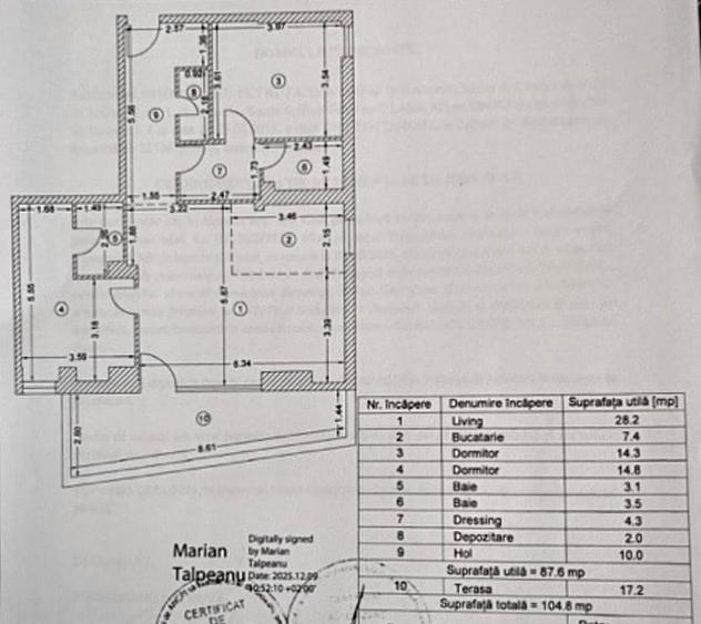 Apartament cu 3 camere semidecomandat, mobilat în Decebal