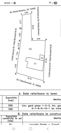 Casă individuală cu 3 camere cu Teren 558 Mp în Central