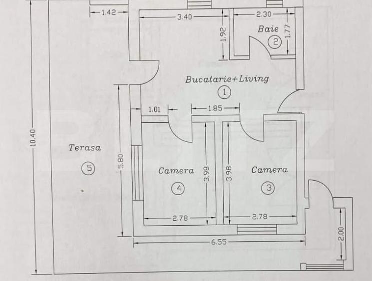 Apartament cu 3 camere decomandat, mobilat în Cetății