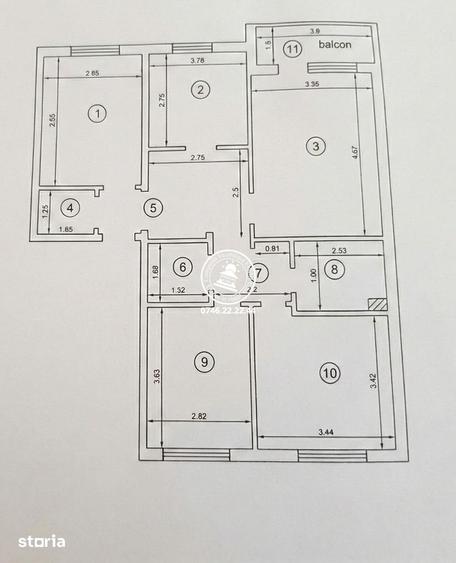 Apartament cu 4 camere decomandat în Galata