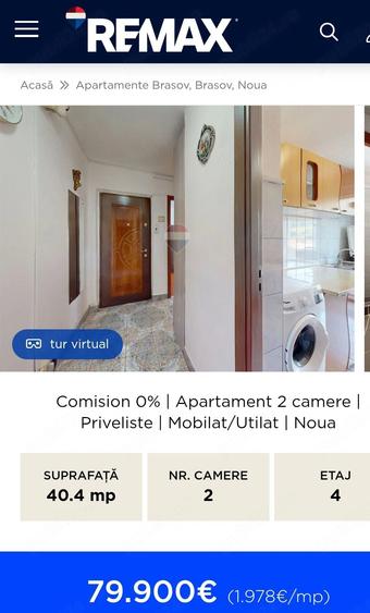 Apartament cu 2 camere decomandat în Noua