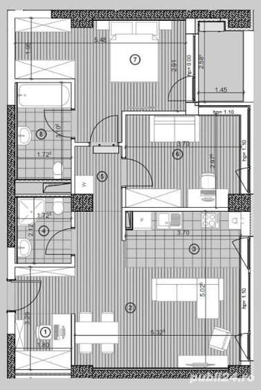 Apartament cu 3 camere decomandat în Torontalului