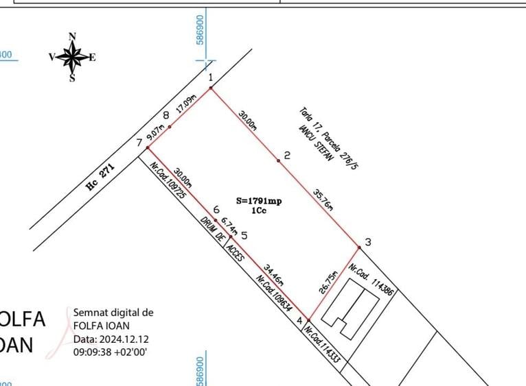 Teren Construcții intravilan de 1791 mp, în Central