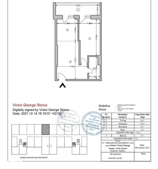 Apartament cu 2 camere în Vitan