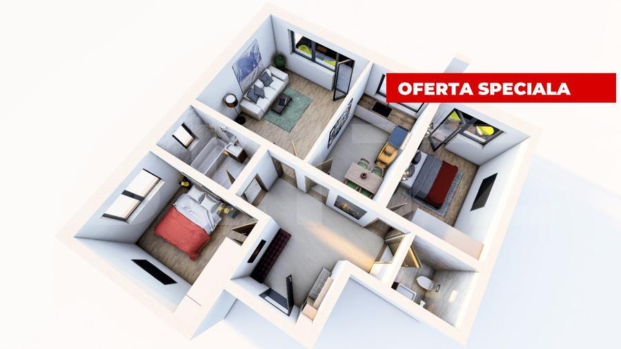 Apartament cu 3 camere decomandat în Sânpetru