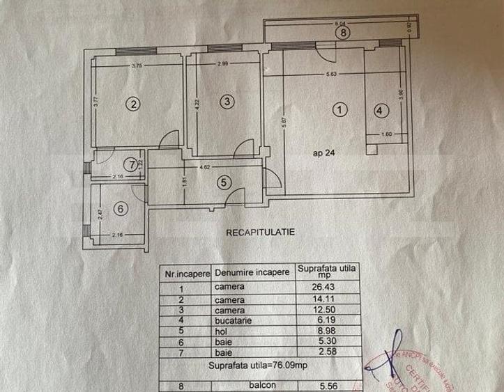 Apartament cu 3 camere decomandat, mobilat în Valea Lupului