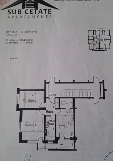 Proprietar- apartament spatios cu 2 camere de vanzare in Subcetate Sanpetru cu loc parcare inclus - 9
