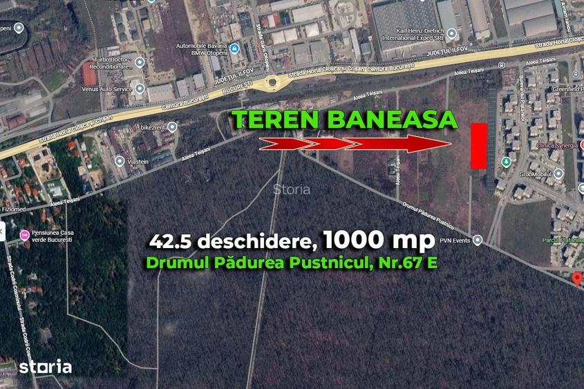 O pozitie rara Baneasa, teren 1.000 mp langa Greenfield, comision 0%