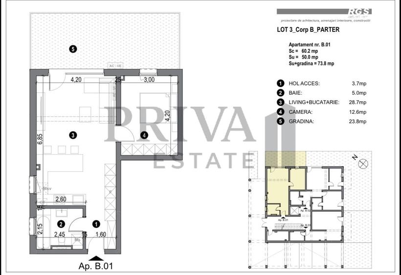 Apartament cu 2 camere decomandat în Freidorf