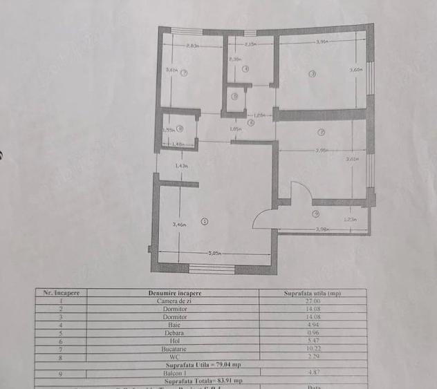 Apartament cu 3 camere decomandat, mobilat în Găvana