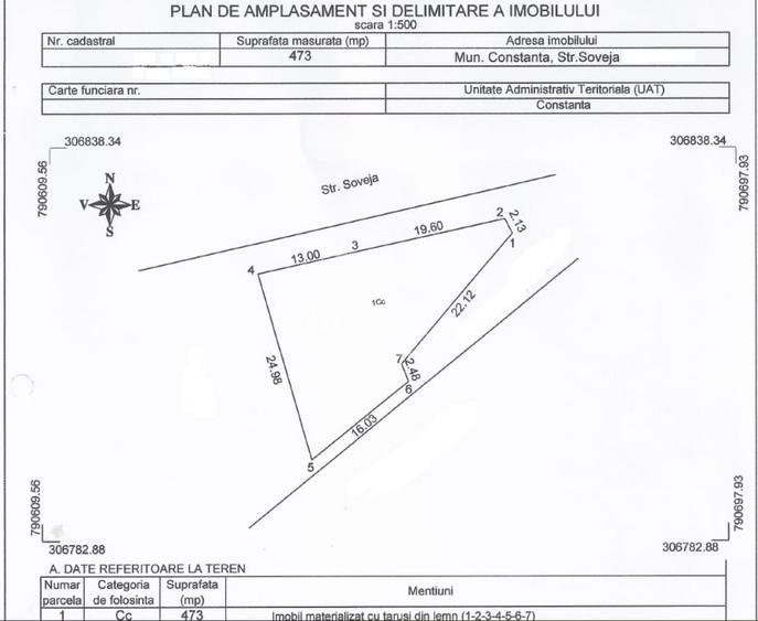 Teren Construcții intravilan de 473 mp, în Tomis III