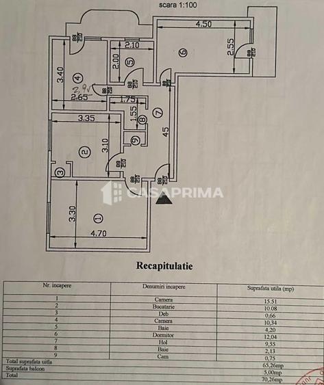 Apartament cu 3 camere decomandat în Păcurari