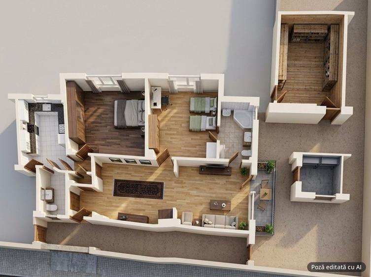 Apartament cu 4 camere semidecomandat, mobilat în Foișorul de Foc