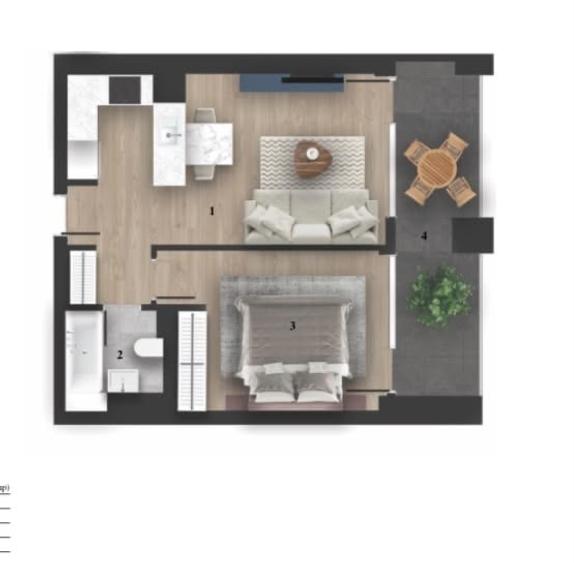 Apartament cu 2 camere în Polonă
