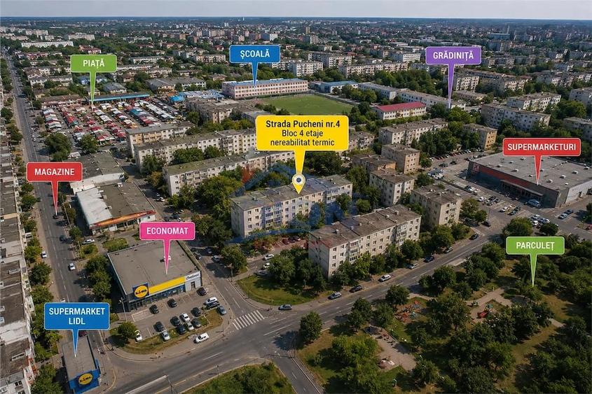 Apartament cu 3 camere semidecomandat în Rahova