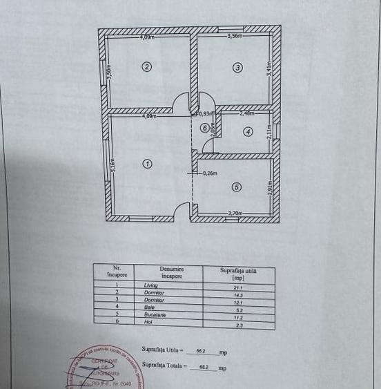 Casă individuală cu 3 camere cu Canalizare în Est