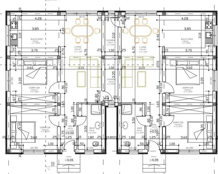 Duplex cu 3 camere cu Teren 300 Mp în Moșnița Nouă