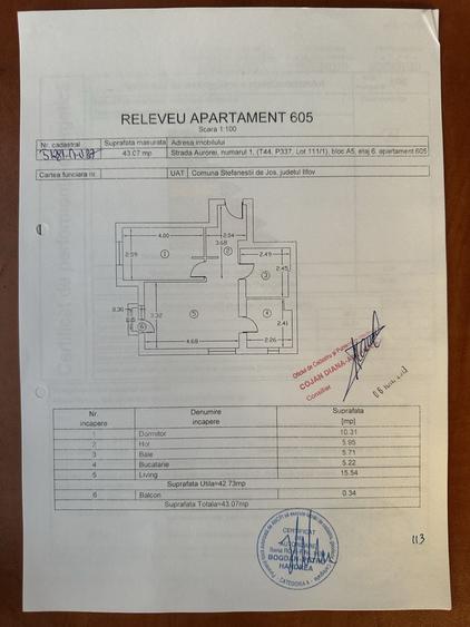 Apartament cu 2 camere decomandat în Ștefăneștii de Jos
