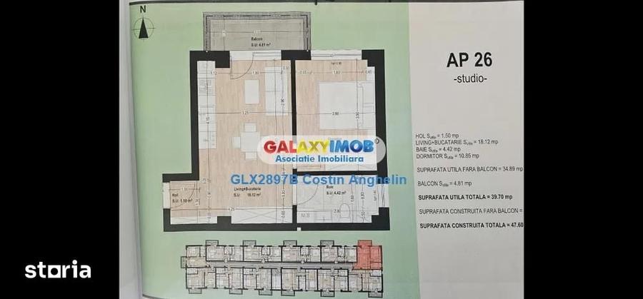 Studio 2 camere nou cu parcare privata - Otopeni (Lara Residence) - 4