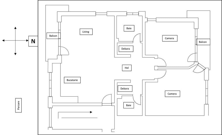 Apartament cu 3 camere în Mărăști