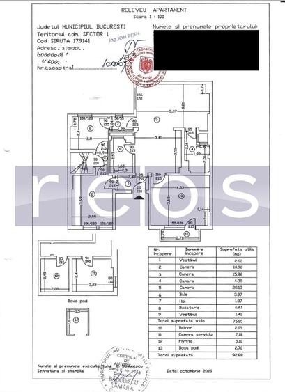 Apartament cu 4 camere semidecomandat, mobilat în P-ța Romană