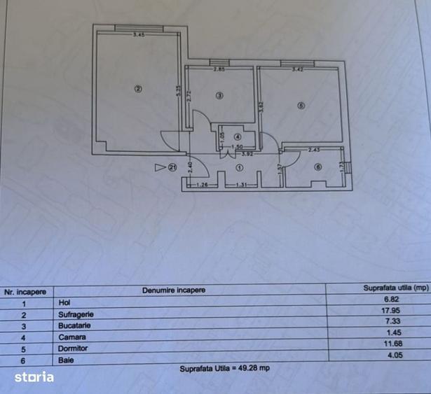 Apartament cu 2 camere decomandat în Inel II