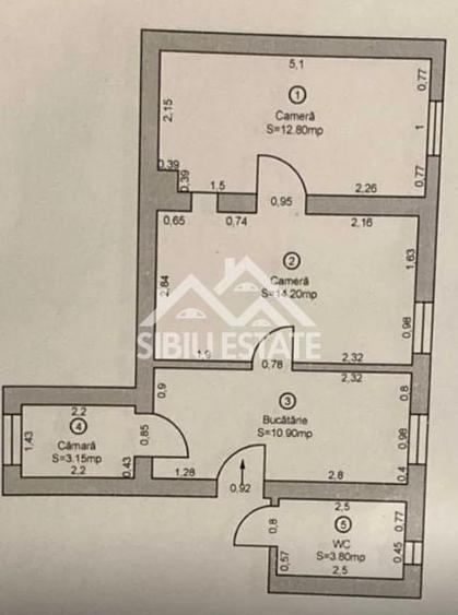 Apartament cu 2 camere în Orașul de Jos