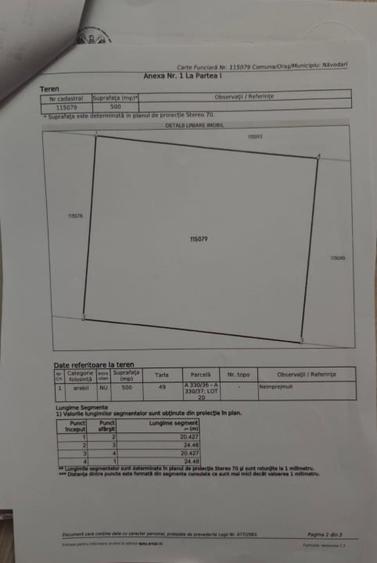 Teren Construcții extravilan de 500 mp, în Exterior Est