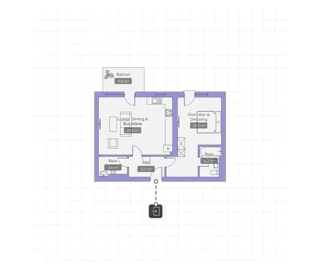 Apartament cu 2 camere decomandat în Iancu Nicolae