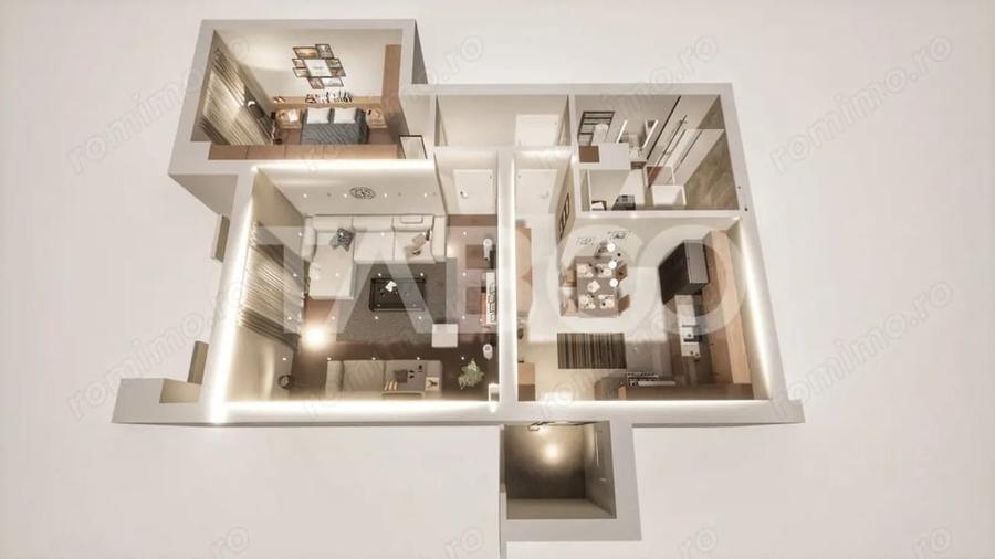 Apartament cu 2 camere decomandat în Central