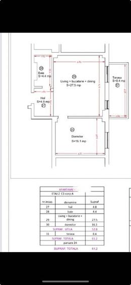 Apartament cu 2 camere nedecomandat în Torontalului
